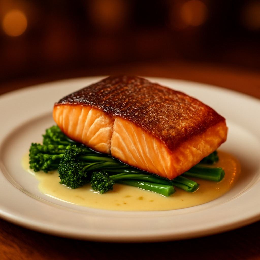 Miso-glazed king salmon with yuzu beurre blanc